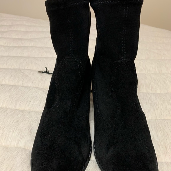 Dolce Vita Black Suede Tie Ankle Boots 8.5 - Picture 4 of 12
